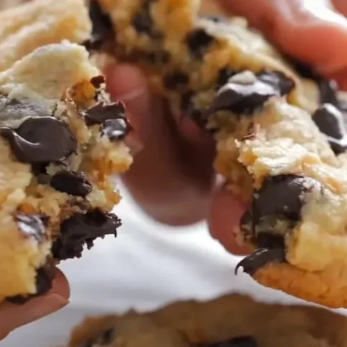 A bowl of homemade chocolate chip cookie dough, ready to be scooped for air fryer cookies