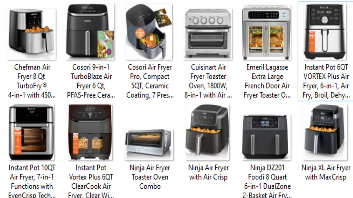 best air fryers frequently recommended and highly rated on Amazon
